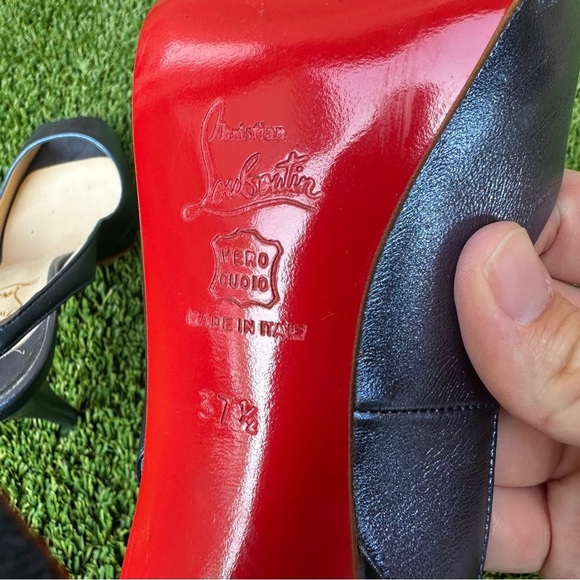 Louboutin metallic blue heels - Picture 9 of 12